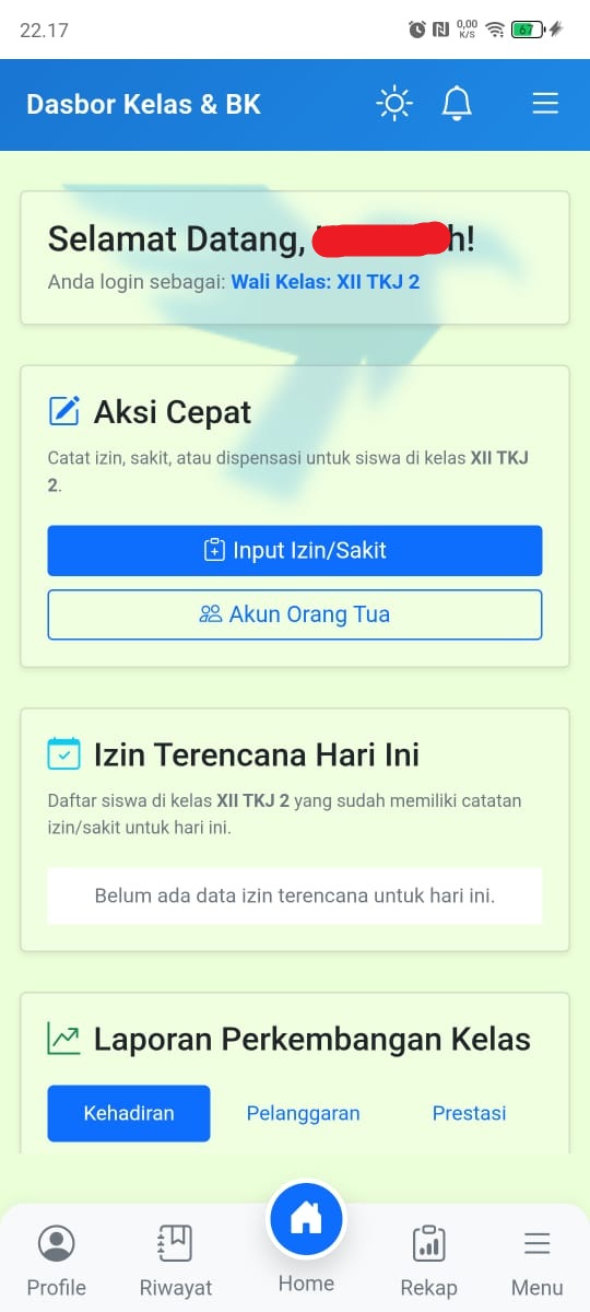 Halaman Wali & BK